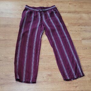 Old Navy Maroon White Black Striped Pants Size S